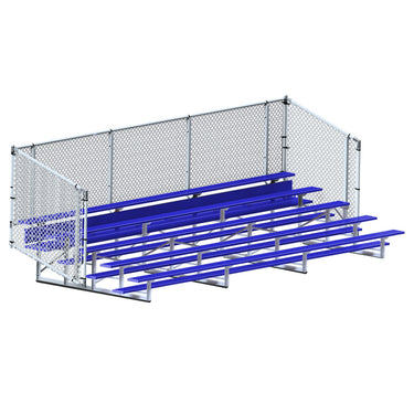 Bleacher - 21 ft. (5 Row - Single Foot Plank with Chain Link Rail) - Enclosed (Powder Coated)